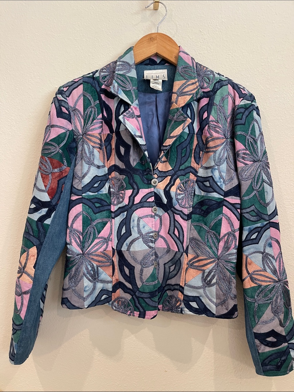 Vintage Lim’s S Floral Patchwork blazerJacket in Multicolor western wear